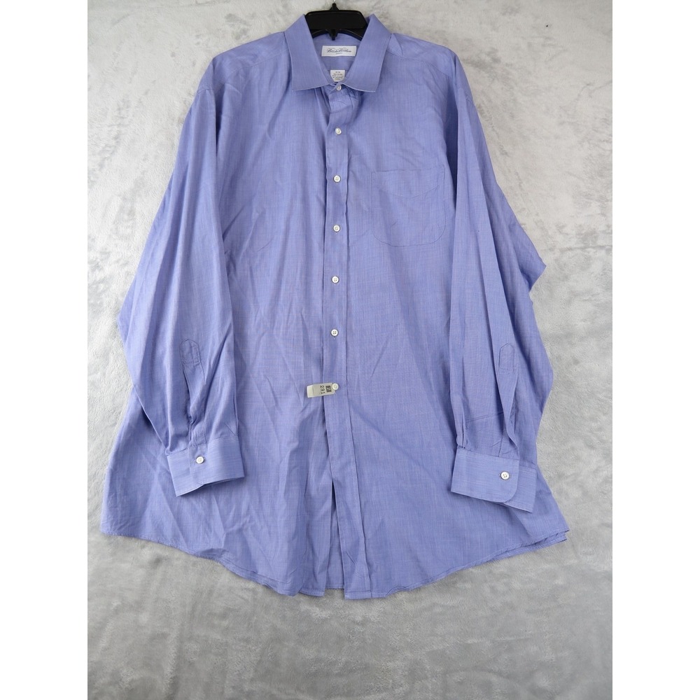 Brooks Brothers Makers Mens Dress Shirt 19-36 Blue 100% Cotton Chest pockets